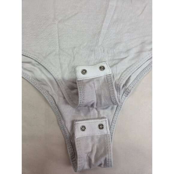 Wasabi + Mint Womens Light Grey Bodysuit Size S 95% Rayon/5% Spandex - Picture 2 of 6